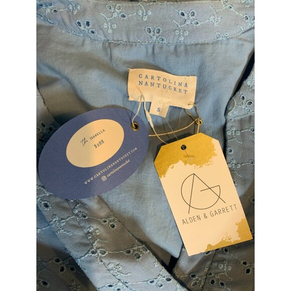 Cartolina Nantucket Blue Floral Eyelet Embroidered Isabella Dress Size S NWT! - Picture 5 of 5